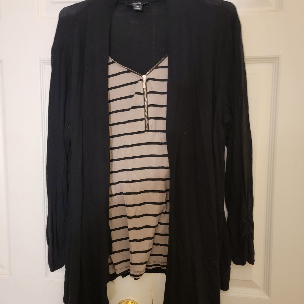 Naif built in jacket Top Black Beige 2X